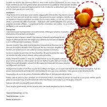 Tarte fine aux pommes, confiture de figues, amandes et pistaches